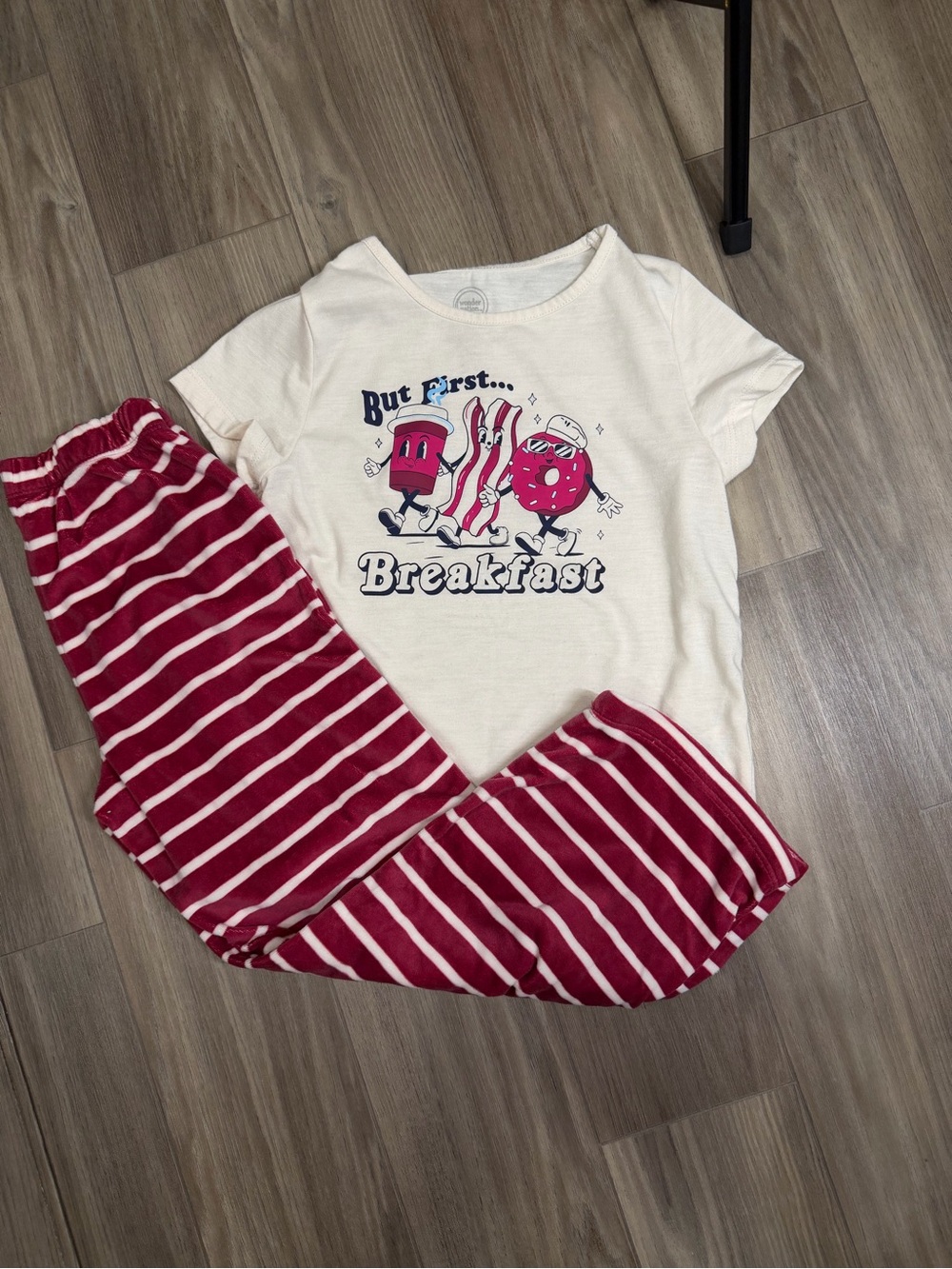 wonder nation Cream & Red 'But First... Breakfast' Pajama Set